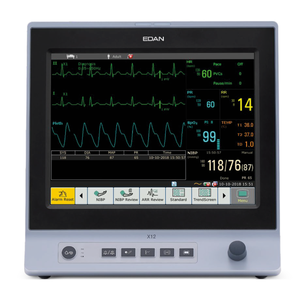 MONITOR Multiparametros EDAN X12